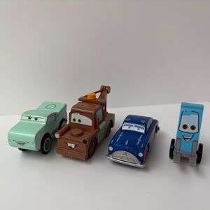 Kidkraft‎ Disney Pixar Cars Wooden Cars Lot of 4 Mater Guido Flo Doc Hudson